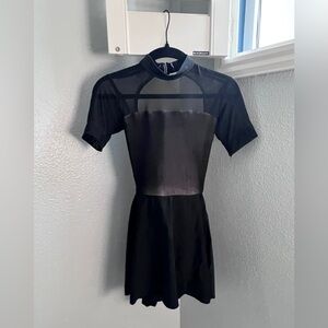 Contemporary black dance costume - built in leotard